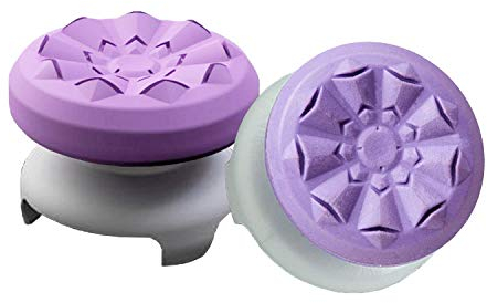 TEUVO Thumbsticks, Silicone Joystick Grips Caps pour PS4 Controller et pour PS5 Controller à Aide avec Viser, Controller et Réduire Pouce Fatigue, Violet, 2 pièces