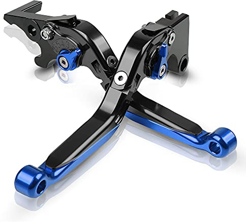 QJY-Motor Part-Store MT07 2014-2020 Moto CNC Palanca de Embrague de Freno Ajustable para MT07 MT-07 2014-2020 MT07 TRACER 2016-2020 MT07 TRACER GT 2019 2020-Negro/Azul