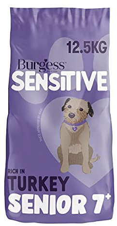 Burgess Sensitive Dry Senior Dog Food 7+ Rich in Turkey, 12.5 kg