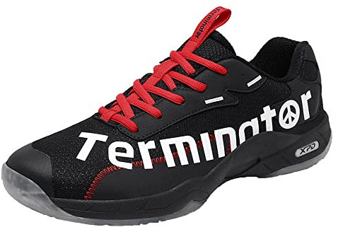 SDEQA Badmintonschuhe Herren Tischtennisschuhe Beruf Tischtennis Fitnessschuhe Leicht Indoor,Schwarz,46 EU
