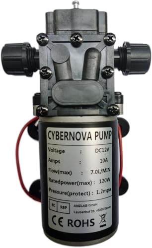 CYBERNOVA DC 12V 7L / min 174 PSI Högtrycksmembranpump Självsugande vattenpump för camping/båt/trädgård/fordon/husvagn rengöring/vatten/besprutning