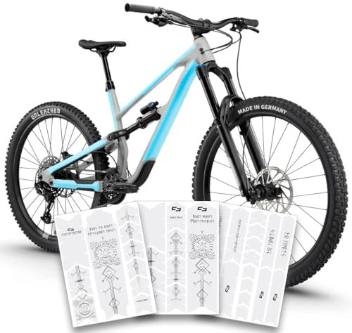 unleazhed Bike Protection BP01 Frame Edition Runes of Shred Black MATT | Rahmenschutzfolie für Mountainbikes | Made in Germany | 35 -teiliges komplett Rahmenschutz-Set | extrem reißfest