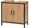 EUGAD Waschbeckenunterschrank 60x60x30 cm, Badezimmerschrank mit höhenverstellbarer Trennwand, Kleiner Schrank im Badezimmer, Badschrank aus Holzwerkstoff Metall, Schwarz