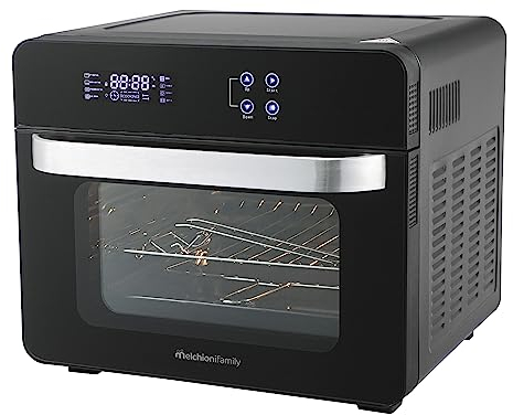 Melchioni Family | Combo Friggitrice ad Aria Forno VITTORIA, 24 litri di Capacità, Friggitrice + Forno Statico e Ventilato con 11 Programmi, 45-230°, Colore Nero