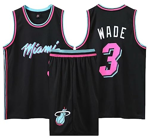 2 Pièces Ensemble Maillot Basketball Enfant/Adulte, Maillot sans Manches et Pantalon Court, Gilet Basket et Shorts Basket Enfant Noir S