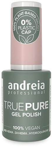 Andreia Professional Hema and TPO Free Gel Polish - TRUE PURE 21 Free and 100% Vegan for Sensitive Nails - UV LED Soak Off Gel Nail Varnish - Colour T08 Nude Pink 10.5ml