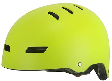 Kinder Fahrradhelm AERO – Fahrrad Halbschalenhelm für Kinder, ABS-Schale, robuster Kinderhelm für Radfahren, Skateboarden und Reiten, Gelb matt, Größe M, 52 – 59 cm