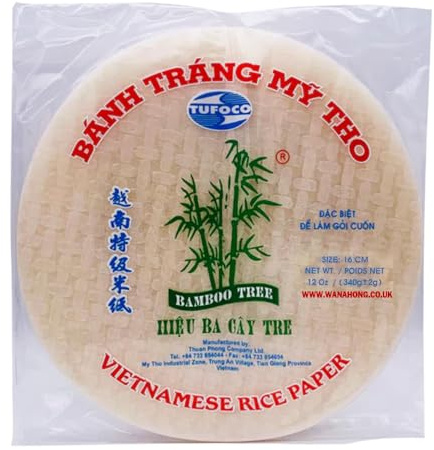 WaNaHong Vietnamese Rice Paper | Great for Spring Roll Summer Roll | Gluten Free, Vegan, and Low Calorie (16cm)