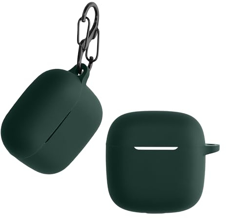 kwmobile Custodia Silicone Cuffie Compatibile con Huawei FreeBuds SE2 / SE3 Cover - Custodia Porta Auricolari con Moschettone - Case verde scuro