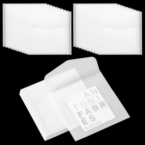 PH PandaHall 50pcs Enveloppes en Papier Glassine 10 x 10.1cm Sac Enveloppe en Papier Translucide pour Mariage Photos Artisanales Billets de Loterie de Remise de Diplôme
