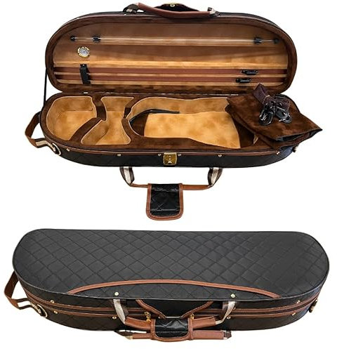 mezzo-forte Geigenkasten 'Carlo', Gr. 4/4, elegant Halbmond-Format, Violinenkasten