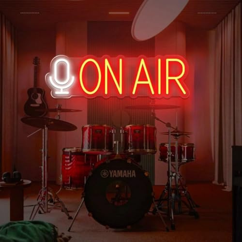 On Air LED-neonskylt, Podcast, studio, streaming, coola LED-skyltar, spelrum, väggkonst, dekoration, scener, dekoration, akustisk musik, klubb, studio | Skyltar lekrum väggkonst dekor scener dekor, akustisk musik klubb studio
