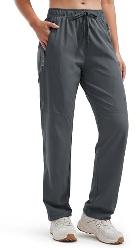 Libin Women's Hiking Trousers Waterproof Walking Cargo | Quick Dry Trousers Lightweight Casual Safari Work Travel Pants with Zipper Pockets
