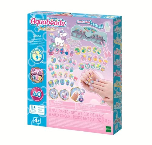 Aquabeads - 35051 Unicorn Nail Designer Kit - Arts & Crafts Bead Activity Toy