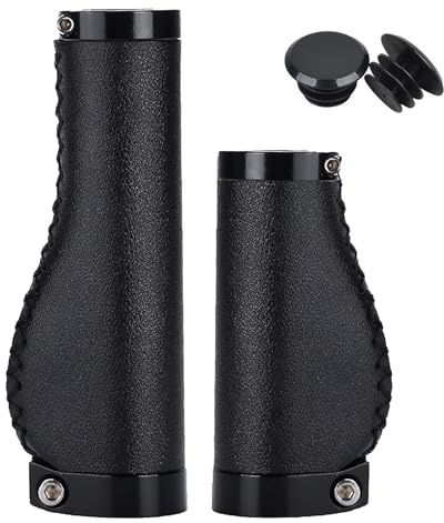 deegbbyi 1 Paire Poignées Guidon Vélo, Poignées de Guidon de Vélo Ergonomique, Poignée VTT, avec Verrouillage en Aluminium, pour Montagne/Descente/Urbain/Pliable (22,2 mm)