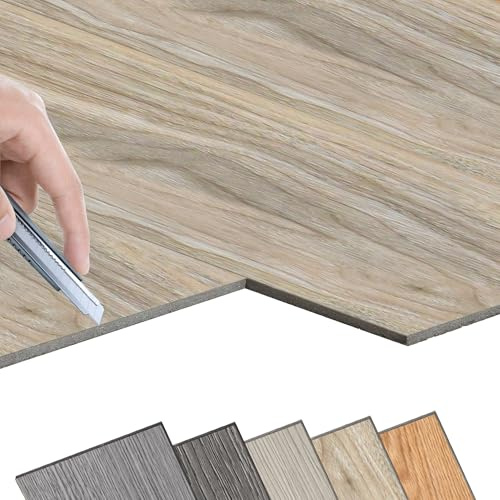 FIVMEN W38 Lot de 18 planchers en PVC autocollants, effet bois, carrelage en vinyle, revêtement de sol, clic pour cuisine, salle de bains et salon,