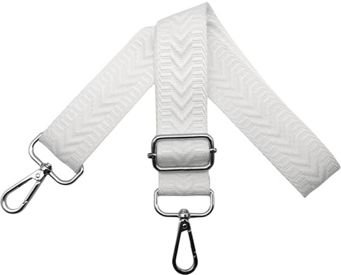Correa para bolso mujer ajustable correa bandolera de repuesto, cinturón hombro ancho 3,8 cm con mosquetón plateado para niña bolsos accesorios, blanco, U9