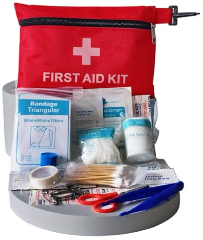 KOKOMALL Kit di Pronto Soccorso,80+ unità, Portatile Mini Kit Primo Soccorso per Auto Viaggio Moto All'aperto Trekking e Campeggio