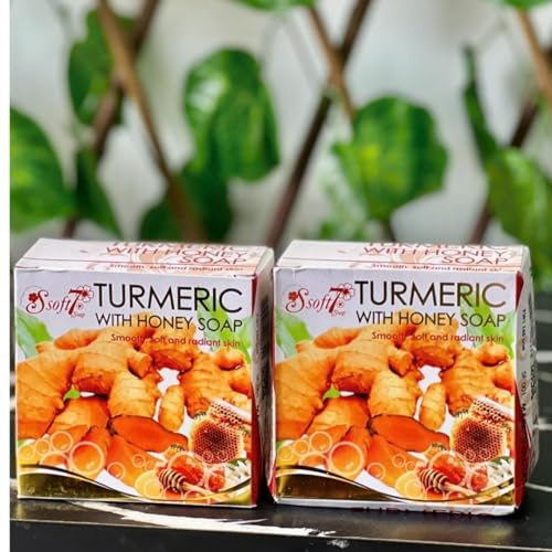 S Soft Turmeric with Honey Soap – Natural Cleansing Bar with Turmeric & Honey Extracts 160g | Smooth, Hydrated & Radiant Skin | Daily Face & Body Wash