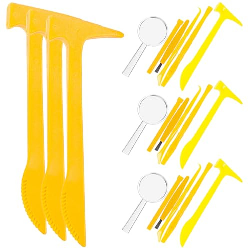 ifundom Set di Scavo 21 Pezzi per Martello, Scalpello e Spazzola in Plastica, Giocattolo Didattico Scientifico per Gemme e Cristalli, Kit Educativo per Esperimenti e Apprendimento