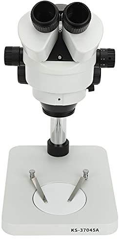 Spacnana Microscope Stéréo Trinoculaire, Oculaire à Pointe élevée, Grossissement Réglable 7X-45X pour Une Utilisation en Laboratoire et à l'école