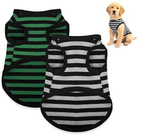HMCEY 2 Pezzi Maglietta Cane Cotone,Abbigliamento Cane Piccola Taglia,Felpa Cani Taglia Media,Vestiti per Cani Grandi,Maglione Chihuahua,Maglietta Estiva per Canis,Dog Clothes per Animali Domestici