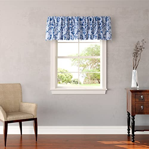 Laura Ashley Home - Cantonnière en Coton, élégante et légère pour décoration d'intérieur (Bleu Charlotte, 218,4 x 38,1 cm)