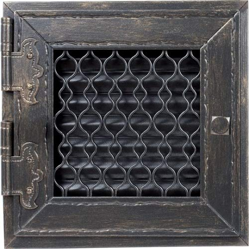 Kamin Ofen Lüftungsgitter RETRO Graphit 19x19 1 Flügel Tür Luftgitter Gitter
