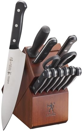 HENCKELS Solution Razor-Sharp 12-pc Knife Set, Chef Knife, Bread Knife, Steak Knife, German Engineered Informed by 100+ Years of Mastery,Walnut
