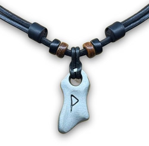 HANA LIMA Halskette Wunjo Rune Herren Damen Lederkette Keltenschmuck Wikingerschmuck