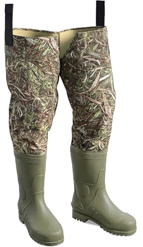 Foxelli Hip Waders – Waterproof Camo Wading Hip Boots for Men & Women Lightweight for Fishing & Hunting