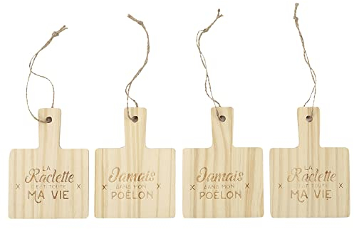 COOK CONCEPT - KU6536 - Repose Poelon A Raclette en Bois X4 Cuisine Cuisson Specifique Plaque Rechaud Plancha Barbecue