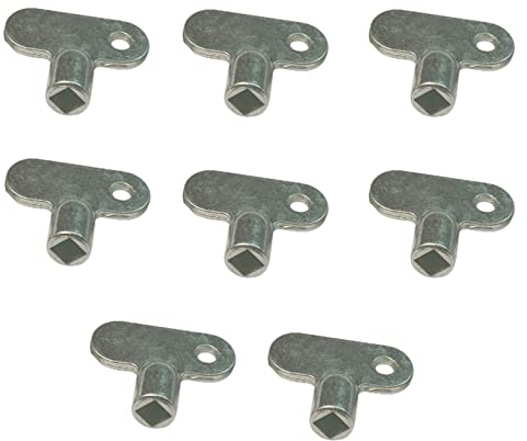 8X Entlüftungsschlüssel | - alle Heizkörper | Robust | 5mm | Zinklegierung | Schlüssel zum Entlüften | Lüften Aller Heizungen möglich | Radiator Key | Entlüfter Heizung