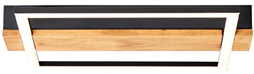 Brilliant Loneos LED Deckenleuchte 35x30cm schwarz/holz, Holz/Metall/Kunststoff, 1x LED integriert, 24 W, (Lichtstrom: 2700lm, Lichtfarbe: 3000K)