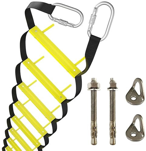 Fire Escape Ladder 3 Floors 25 foot | Climbing Anchors Included | 8m Fire Escape Rope Ladder for 3rd Floor Houses | Portable, Foldable and Compact | Rescue Ladders | Life-saving Emergency Ladders