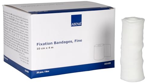 ABENA Mullbinden 10cm x 4m – 20 Stück, Fein, Elastische Binde aus Verbandsmaterial, luftdurchlässige und hautfreundliche Bandage – ideal zur Fixierung bei Wundpflege, Sport & Alltag