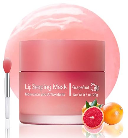 Lip Sleeping Mask Masque à lèvres rose endormi hydratant et soin longue durée, baume à lèvres et huile pour les lèvres, soin des lèvres, crème pour la nuit hydratée (pamplemousse)