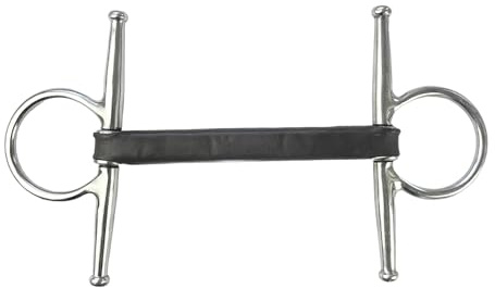 Equine Smile ES0160 JW Gebiss Knebeltrense Schenkeltrense Stangengebiss mit Flexibel Leder Stange Gebissstärke 19 mm (13.5 cm)