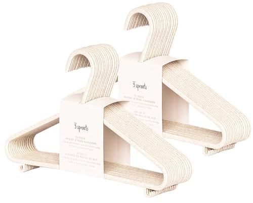 3 Sprouts - Grucce Bambini - Grucce sostenibili in plastica per bambini - Appendiabiti Colorati e Divertenti per Neonati e Bambini, Confezione da 30 - Crema