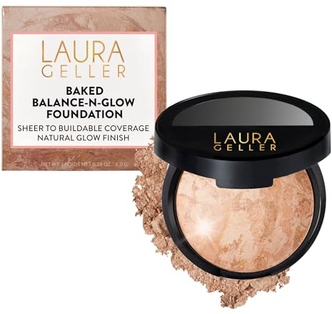 LAURA GELLER NEW YORK Baked Balance-N-Glow Illuminating Foundation - Fair - Buildable Sheer to Light Coverage - Satin Finish