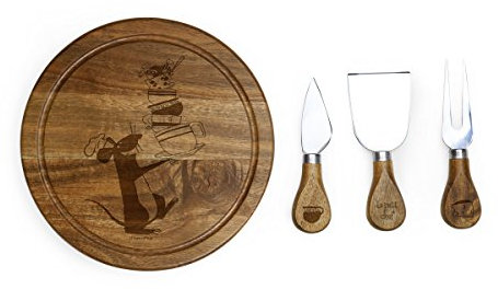 Toscana - a Picnic Time Brand 879-03-512-023-13 Disney Ratatouille Brie Cheese Knife Charcuterie Board Set, Hardwood, Acacia Wood