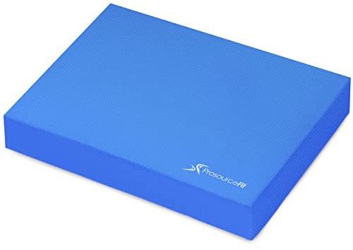 ProsourceFit Exercise Balance Pad – Non-Slip Cushioned Foam Mat & Knee Pad for Fitness and Stability Training, Yoga, Physical Therapy 15.5”x12.75”, Blue