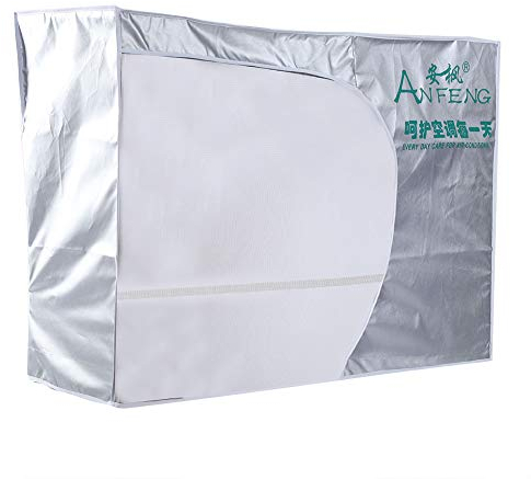 Tnfeeon Coperchio del Condizionatore per Esterni Traspirante Aria Condizionata Copertura Sunproof Anti-Polvere Impermeabile Universale Protector Climatizzatore con Tie Rope per Case Ufficio (1.5p)