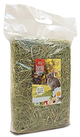 Heno Gourmet con Manzanilla para Pequeños Mamíferos, 500 g, 100% Natural, Rico en Fibra, Ideal para Conejos, Cobayas y Hurones, Apoya la Digestión y Salud Dental