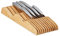 Relaxdays Messerblock Schublade, liegend, Bambus, für 11 Messer, HBT 5x14,5x40 cm, Schubladeneinsatz, Natur, 10020296_60