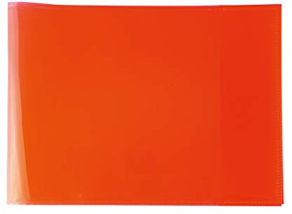 HERMA 19620 Heftumschläge A5 Quer Transparent Rot, 10 Stück, Hefthüllen aus strapazierfähiger, abwischbarer & extra dicker Polypropylen-Folie, durchsichtige Heftschoner Set für Schulhefte, farbig