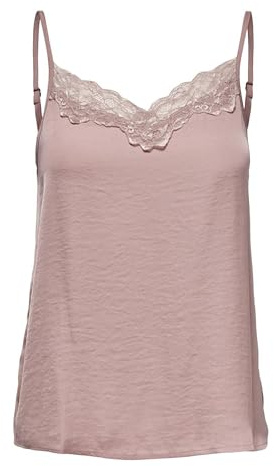 JDY appa New Lace Singlet Wvn Noos Top, Woodrose/Detail:DTM Lace, 44 para Mujer