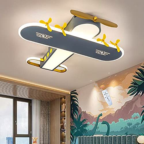 Flugzeug Deckenlampe LED 59W Kreativ Deckenleuchte Moderne Dimmbar Kinderzimmerlampe Metall Acryl Schirm Jungenzimmer Schlafzimmer Kindergarten Arbeitszimmer Pendelleuchte Innenbeleuchtung