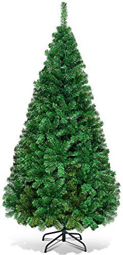 RELAX4LIFE Árbol de Navidad Artificial de 180cm con 650 Ramas, Árbol de Navidad con Hojas de PVC, Soporte de Metal y Almohadillas Antideslizantes, Arvore de Natal para Salón, Tienda, Oficina (180 cm)