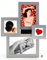 CAPESTORE Cornice Multipla in Alluminio Moderna ed Elegante, Collage 4 Fotografie, da Tavolo e da Parete, Amore, Natale